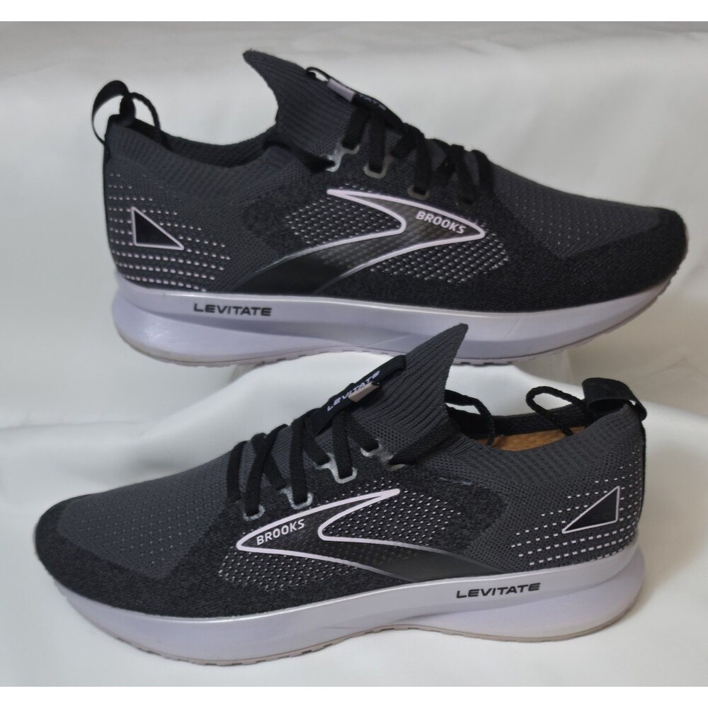 Brooks Levitate 5 StealthFit Black Purple Neutral Running Shoes Women's Size 10